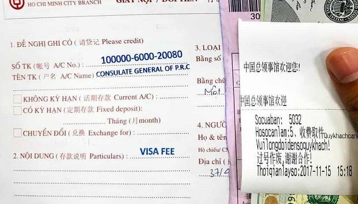 Nộp lệ phí xin visa du lịch Trung Quốc - Xin visa du lịch Trung Quốc có khó không