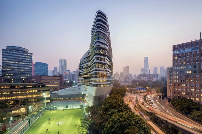 Tháp đổi mới - Jockey Club Innovation Tower - những kiến trúc đẹp ở Hồng Kông