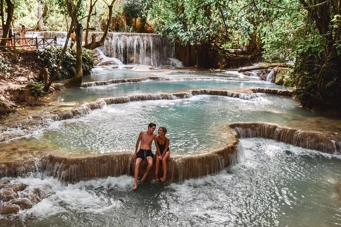 Thác Kuang Si là 1 trong những thác nước đẹp ở Lào