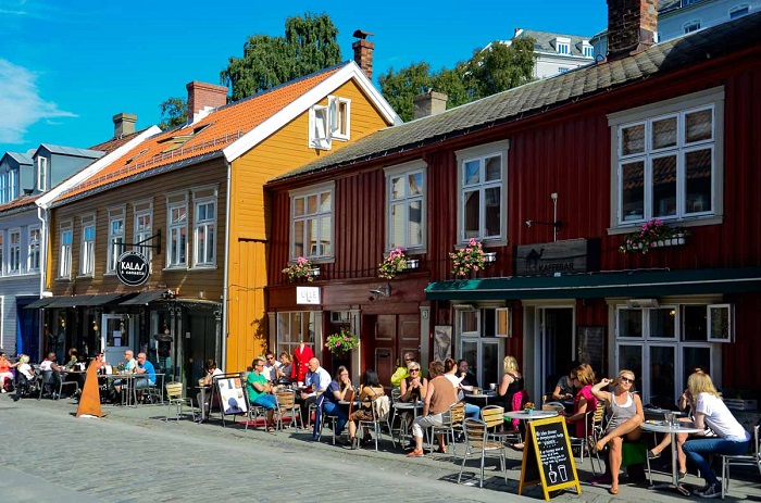 Phố cổ Bakklandet - du lịch Trondheim
