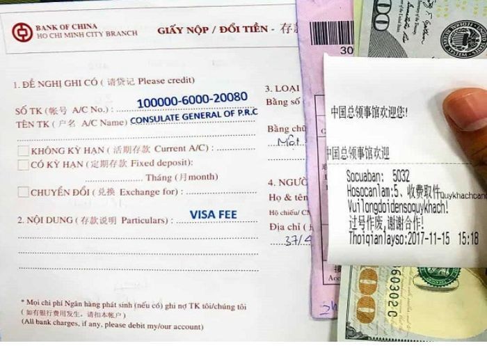 Có nhiều khoản phí phải đóng khi làm visa Trung Quốc -chi phí làm Visa đi Trung Quốc