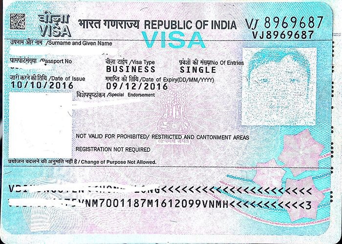 Loại visa business dành cho 1 lần nhập cảnh -