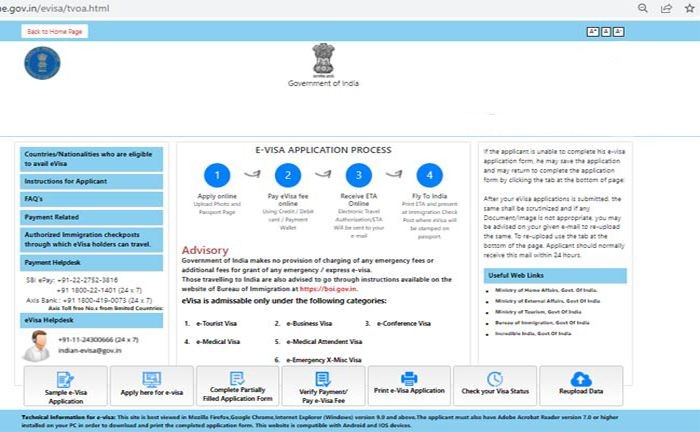Xin thị thực điện tử trên website của Đại sứ quán - Kinh nghiệm xin visa Ấn Độ