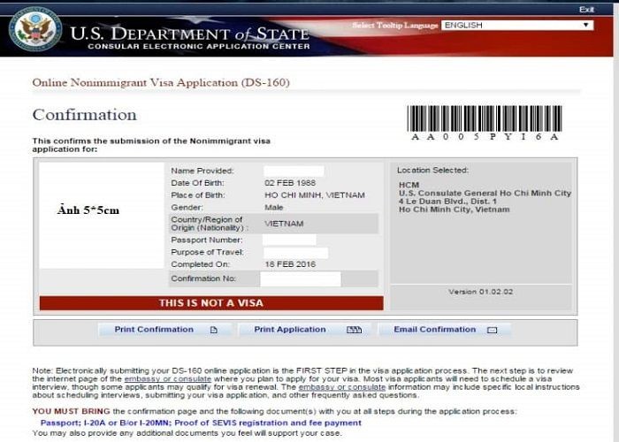Mẫu đơn xin visa Mỹ DS – 160 năm 2022 - xin visa Mỹ ở đâu