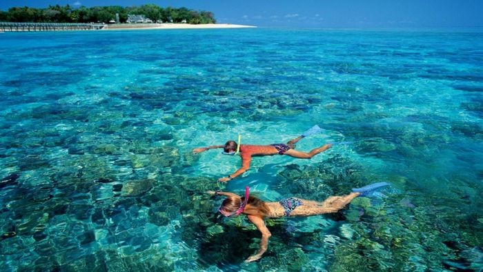 Nước biển trên Đảo Bé quanh năm xanh trong khiến mọi du khách bị hấp dẫn. - du lịch Lý Sơn giá rẻ