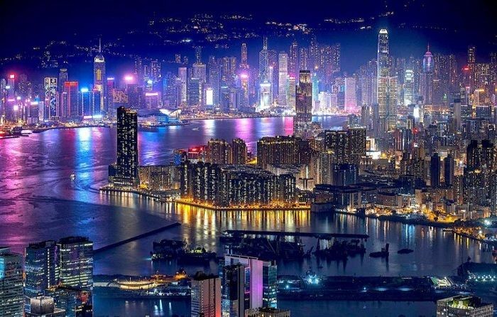 Một góc Hồng Kông rực rỡ về đêm. - du lịch Hồng Kông giá rẻ