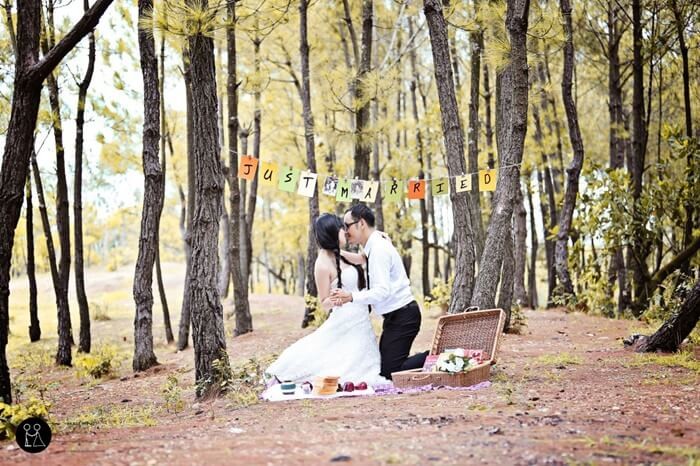 Wedding photography on Thanh Thuy pine hill