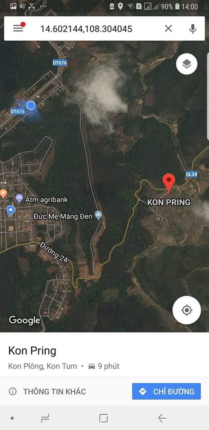 Bản đồ đến làng du lịch cộng đồng Kon Bring