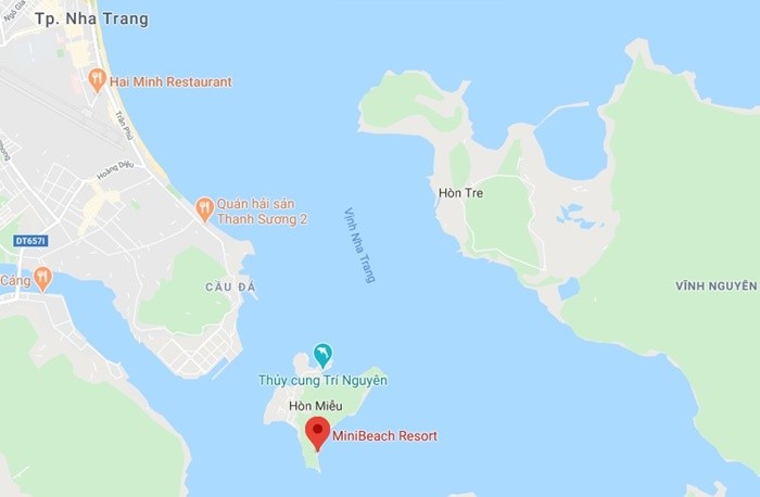Where is Mini Beach Nha Trang Island?