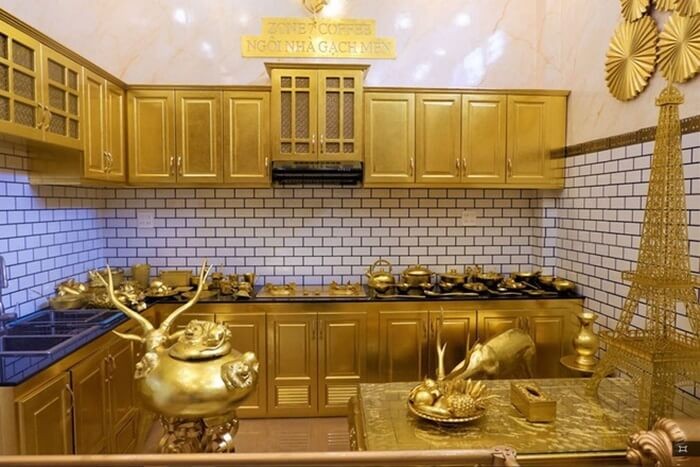 The gilded house in Can Tho - the kitchen area