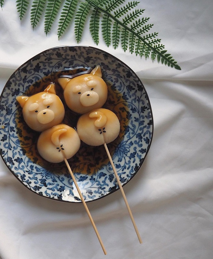 bánh ngọt truyền thống Nhật Bản - Dango hình mèo