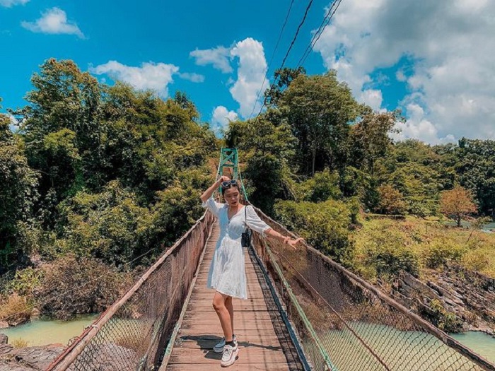 cầu treo - điểm chụp ảnh cạnh cây si cổ thụ ở Đắk Lắk