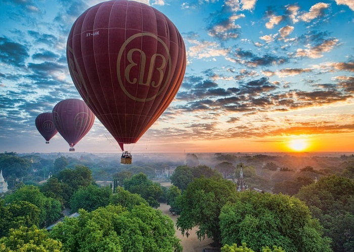 Những địa điểm du lịch ở Bagan  -Chiêm ngưỡng Bagan từ khinh khí cầu 