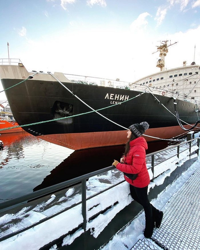 Tàu phá băng ở thành phố Murmansk 