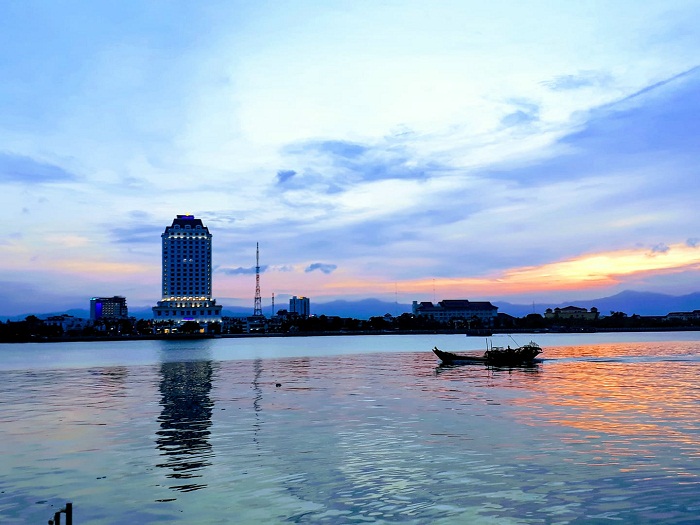 Morning dawn at Nhat Le River
