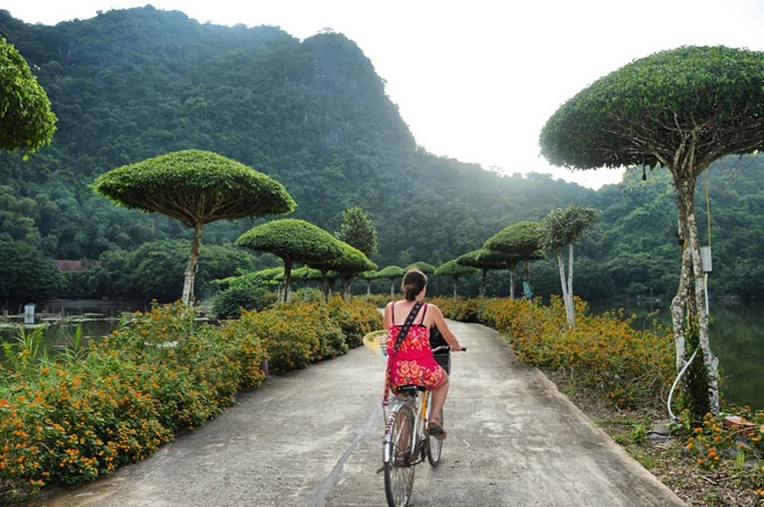 du lịch Thung Nham Ninh Bình - đạp xe