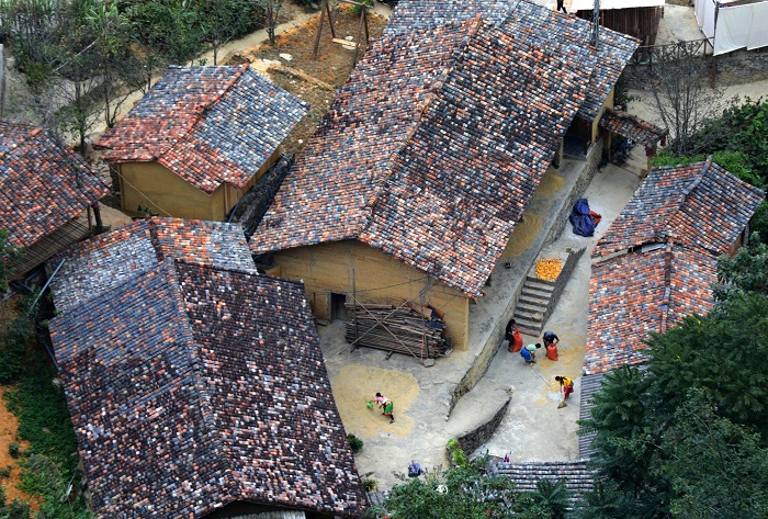 Then Pa village in Ha Giang with houses located close to each other