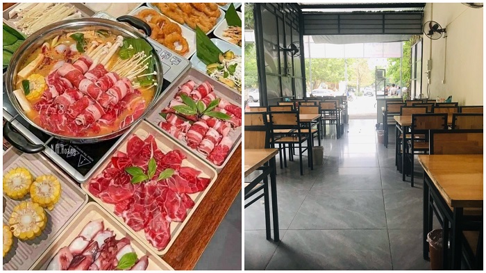 quán ăn ngon ở thành phố Thanh Hoá: không gian quán lẩu Dinoco