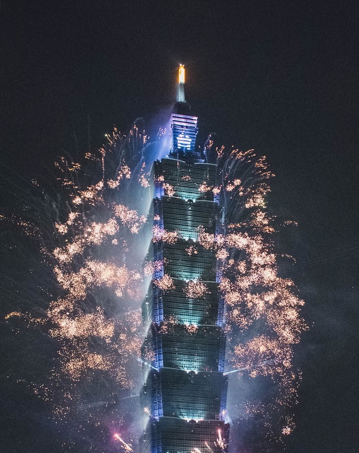 Đài quan sát Taipei 101 là một trong những địa điểm ngắm pháo hoa đẹp nhất ở châu Á có khung cảnh ấn tượng