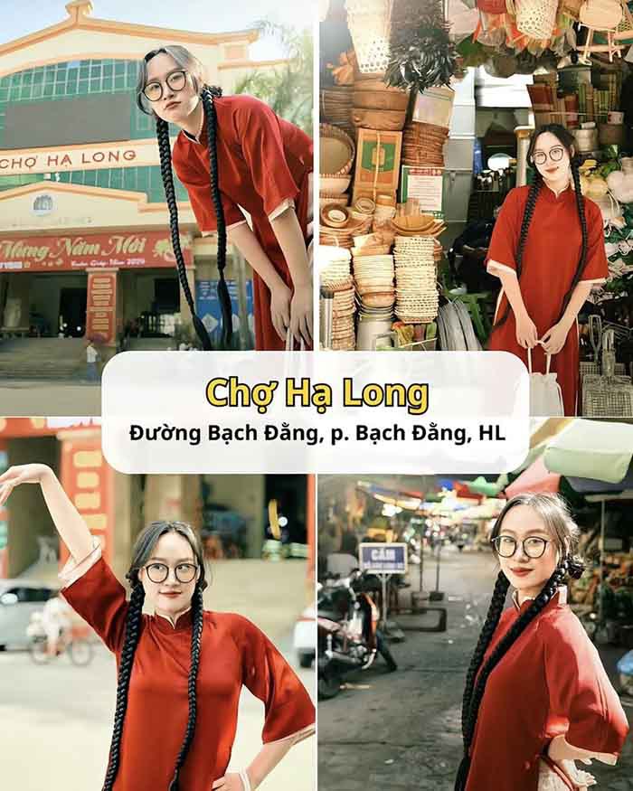 Những điểm chụp áo dài Tết đẹp ở Hạ Long - Chợ Hạ Long mang đậm không khí xuân