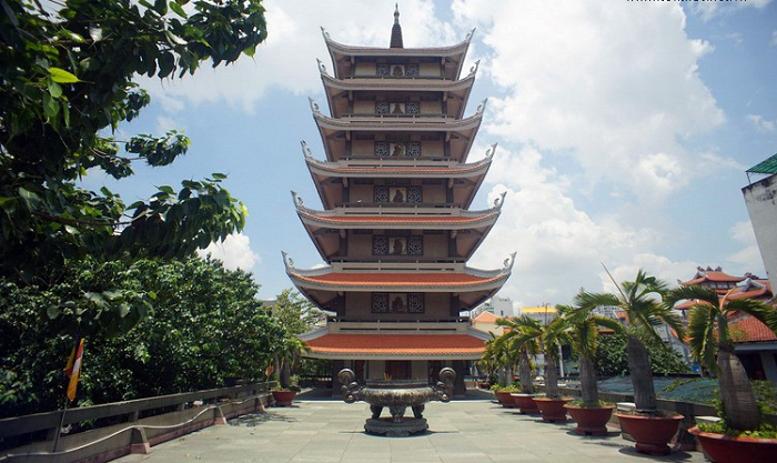 Saigon Vinh Nghiem pagoda - Quan The Am tower