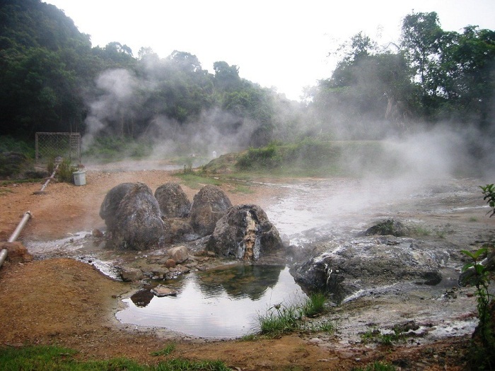 The temperature in Bang hot spring