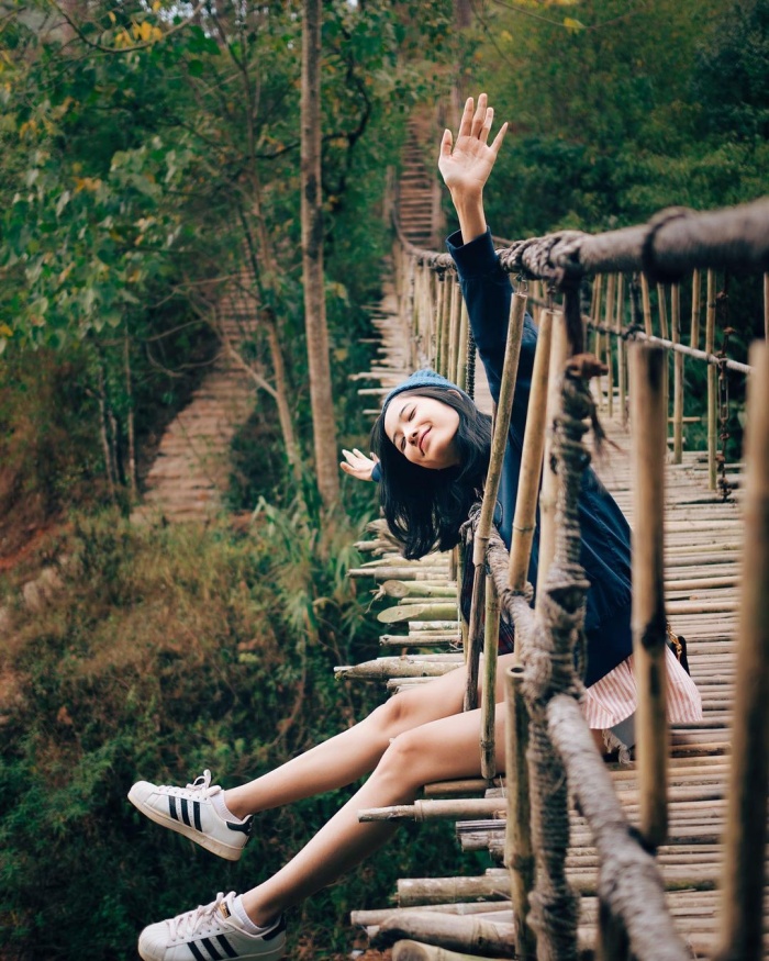 Cu Lan village suspension bridge is one of the virtual living bridges in Da Lat
