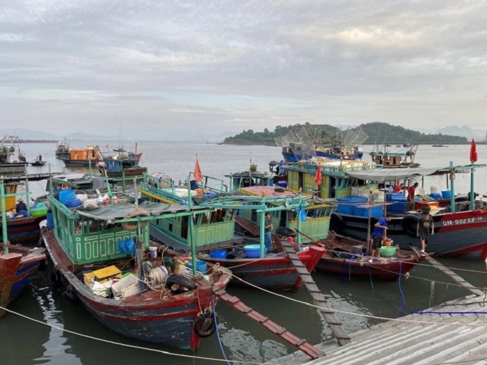 Cảng cá ở sông Gianh Quảng Bình 