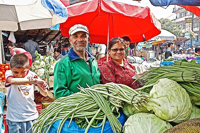 Chợ Mangal là điểm tham quan nổi bật ở phố cổ Patan 