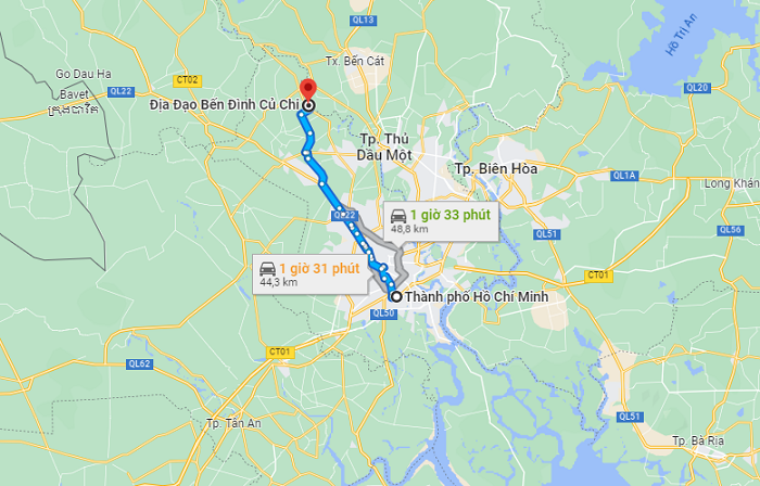 how to move to the address of Ben Dinh Cu Chi tunnels  