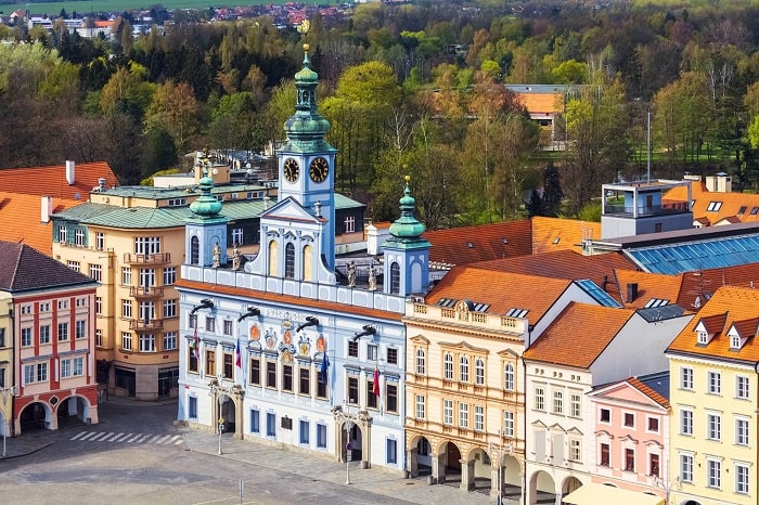 Tòa thị chính České Budějovice là điểm tham quan ở thị trấn Ceske Budejovice