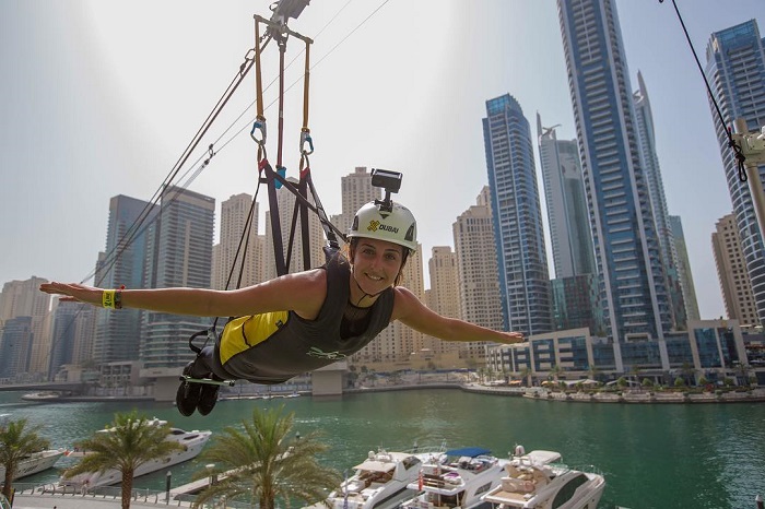 XLine Dubai Marina là đường trượt zipline trên thế giới nằm ở Dubai