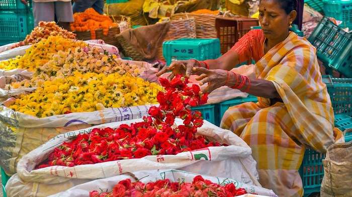 Chợ hoa Puthu Mandapam - du lịch Madurai