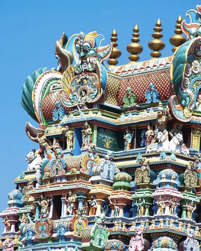 Kiến trúc đền Sri Meenakshi Du lịch Madurai