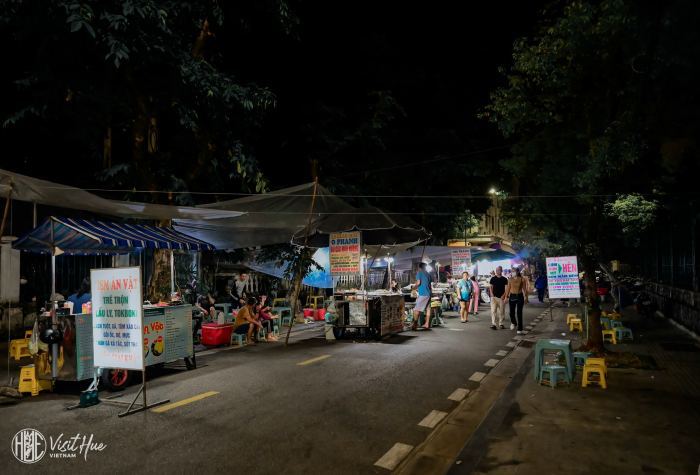 Phố ẩm thực đêm Trương Định các khu chợ đêm ở Huế