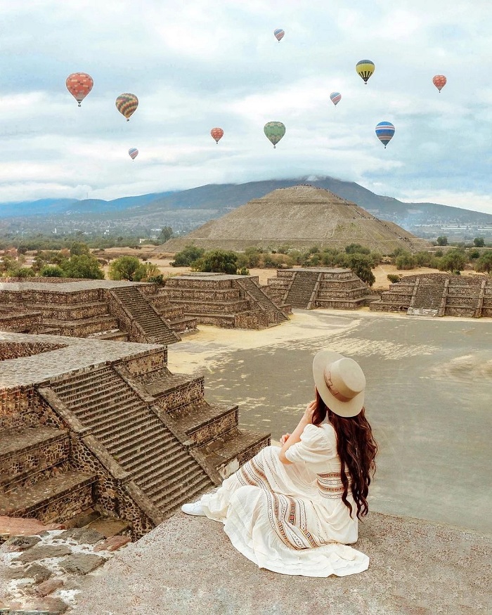 Teotihuacan là địa điểm ngắm khinh khí cầu đẹp trên thế giới