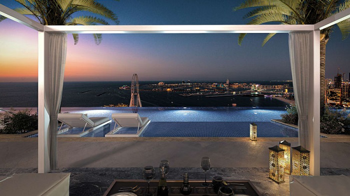 Hồ bơi vô cực trong Address Beach Resort hoạt động giải trí ở Dubai
