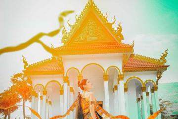 Chiêm ngưỡng ngôi chùa Phnom Pi Tri Tôn mái vàng tường trắng tuyệt đẹp ở An Giang