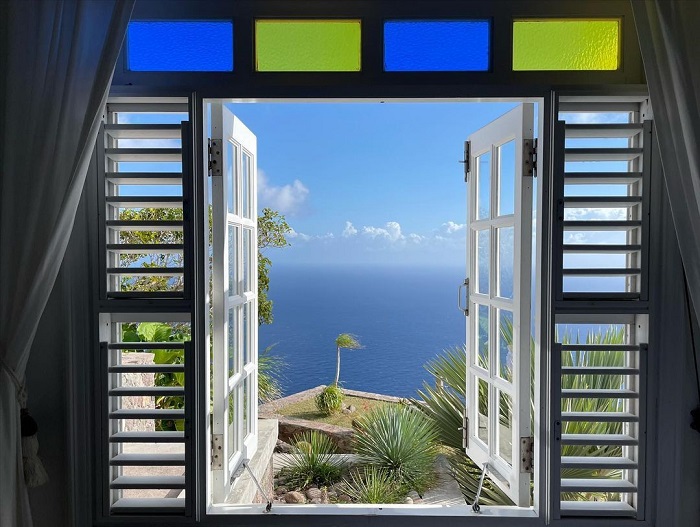 Tầm nhìn từ làng Windwardside ra biển Caribe - Du lịch đảo Sint Eustatius và Saba