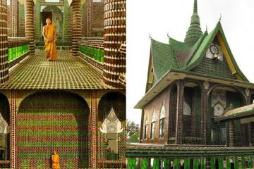 Chùa Wat Pa Maha Chedi Kaew - ngôi chùa vỏ chai độc đáo của Thái Lan