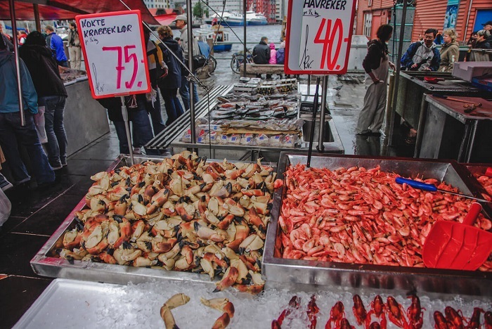 Chợ cá Bergen - du lịch Bergen Nauy