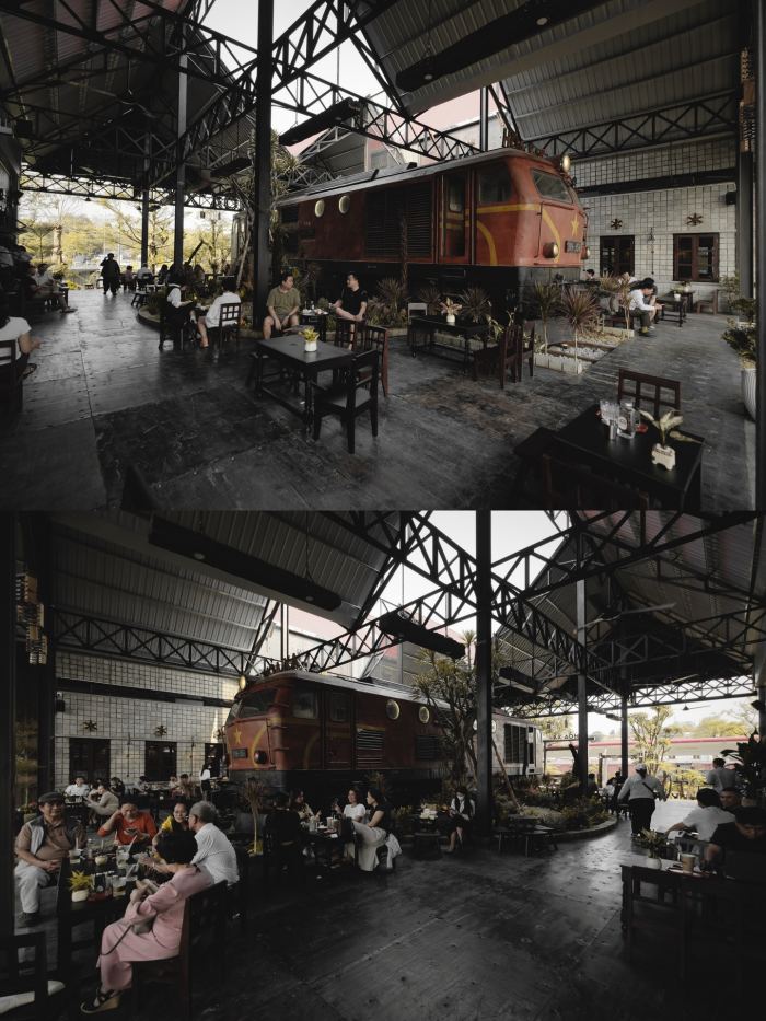 cafe đường tàu sân ga Huế 