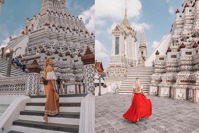 mách bạn cách check-in chùa Bình Minh Wat Arun