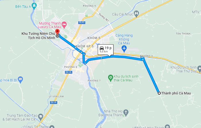 Ho Chi Minh memorial area Ca Mau - how to get there