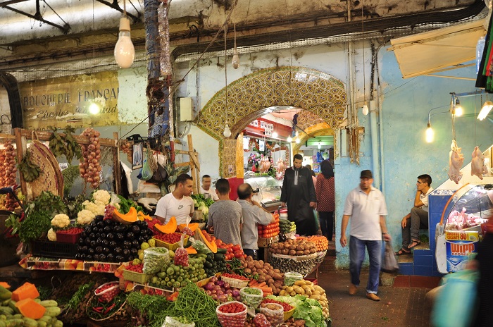 Chợ Thực phẩm Tươi sống là điểm tham quan nổi bật ở thành phố Tangier