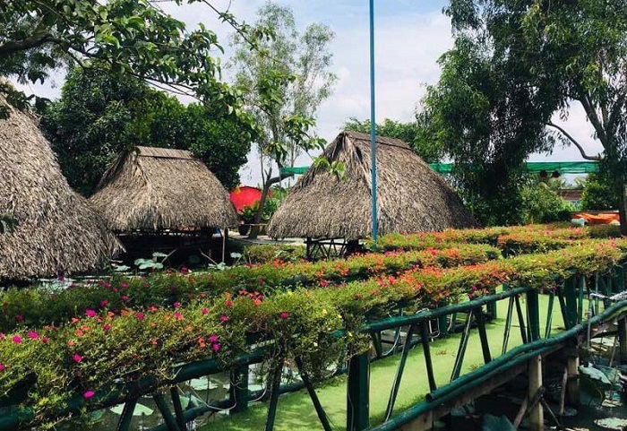 Quán ăn sân vườn ở Tây Ninh - Nhà hàng Lúa Vàng Sân Cu Đảo 