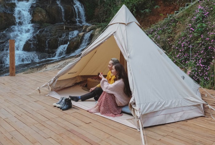 cắm trại ở thác Bù Xa Bình Phước  