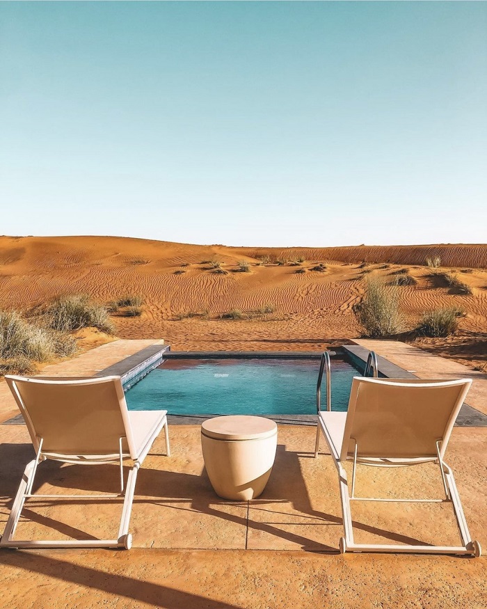 khu nghỉ dưỡng trên sa mạc ở UAE