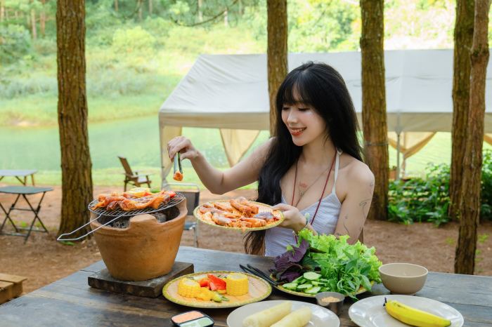 quán ăn ngon gần hồ Tuyền Lâm  Reo Campsite - BBQ