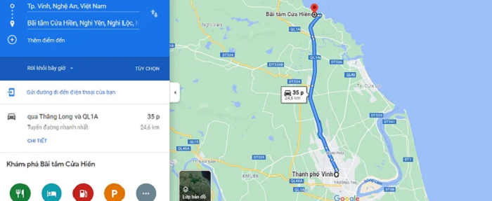 bãi biển Cửa Hiền Nghệ An - cách di chuyển